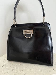 celine circular cloth handbag silver and black patent